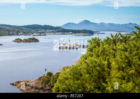 View of Skye Bridge connecting the Scottish mainland to the Isle of Skye, Loch Alsh Viewpoint, Scotland, UK Stock Photo