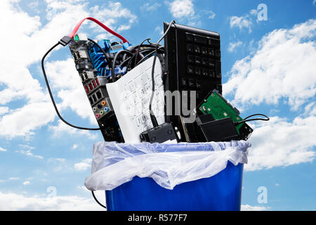 Hardware Equipment In Dustbin Stock Photo