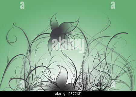 Beautiful illustrated flower background design with gradient Stock Photo