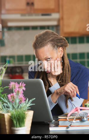 Table of a Medical Student with Stethoscope and Books Stock Photo - Alamy
