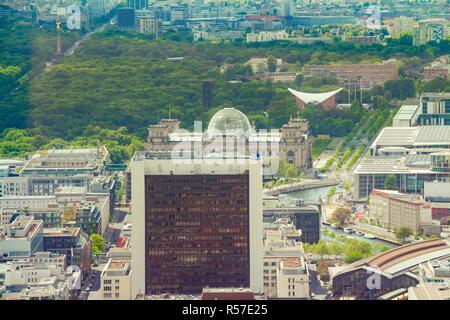 Aerial View Of Berlin Skyline With Reichstags Building Stock Photo Alamy