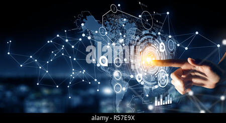 New media technologies in use. Mixed media Stock Photo