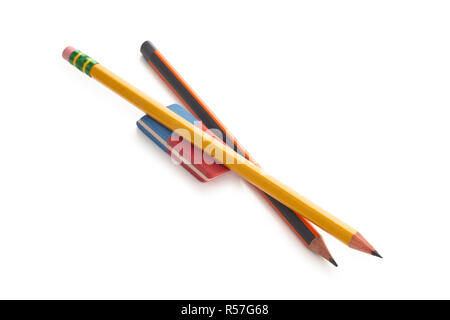 Pencils and eraser. Stock Photo