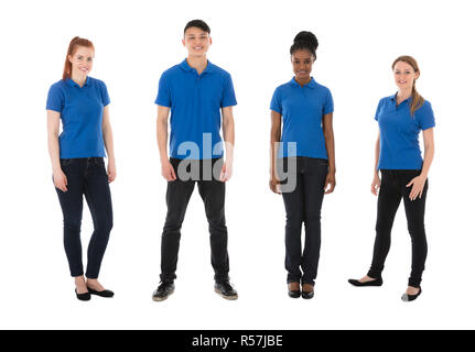Portrait Of Multiracial Janitors Stock Photo