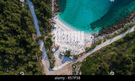 Marble beach (Saliara beach), Thassos Islands, Greece Stock Photo