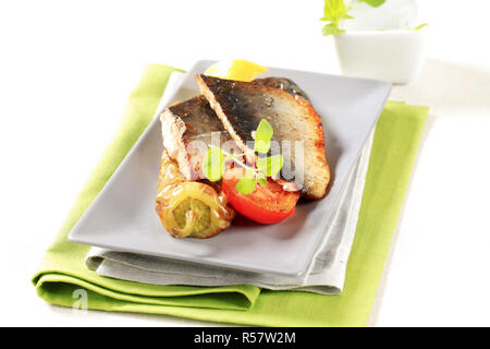 Pan fried fish fillets Stock Photo