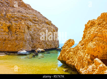 Bay with blue water in Ras Muhammad National Park in Egypt Stock Photo