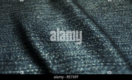 Realistic jeans waving in the wind. Abstract background Ultra-HD resolution. Close-up fabric texture. Seamless loop Stock Photo