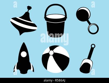 Set of Children Isolated icon. Simple style. Vector Illustration. Stock Vector