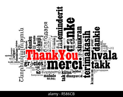 Thank you in different languages Stock Photo