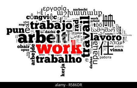 Work in different languages Stock Photo