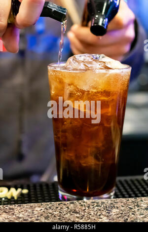 Mixed Drink Cocktail Being Poured Room for Copy Stock Photo