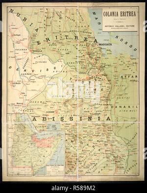 Historic 1909 Wall Map - Carta topografica Della Colonia Eritrea