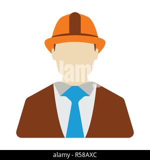Engineer Icon. Energy label for Web on white background. Flat Vector Illustration. Stock Vector