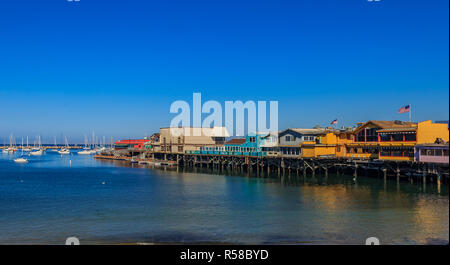 The Old Fisherman's Wharf in Monterey, California, a famous tourist attraction Stock Photo