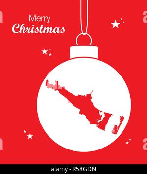 Merry Christmas illustration theme with map of Corpus Christi Texas Stock Vector