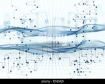 Visualization of Digital Data Transfers Stock Photo