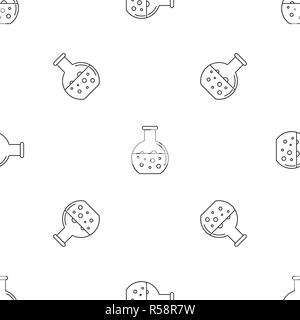 Chemical round flask pattern seamless vector repeat geometric for any web design Stock Vector