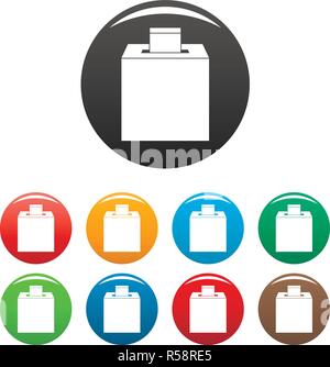 Election box icons set 9 color vector isolated on white for any design Stock Vector