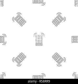 Smart house alarm pattern seamless vector repeat geometric for any web design Stock Vector