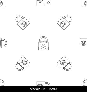 Fingerprint lock pattern seamless vector repeat geometric for any web design Stock Vector
