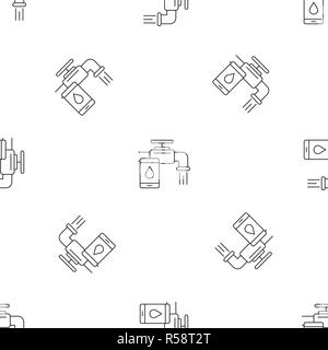 Control home water tap pattern seamless vector repeat geometric for any web design Stock Vector
