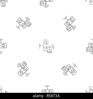Smart control electricity pattern seamless vector repeat geometric for any web design Stock Vector