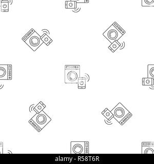 Smart wash machine pattern seamless vector repeat geometric for any web design Stock Vector