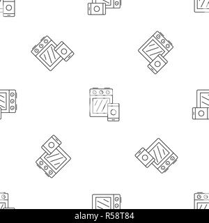Smart cooker stove pattern seamless vector repeat geometric for any web design Stock Vector