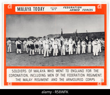 Malaysia History Malay Soldiers Who Went To England For The Coronation Of Queen Elizabeth Ii Including Men Of The Federated Regiment Stock Photo Alamy