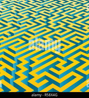 Vector 3D maze background Stock Vector
