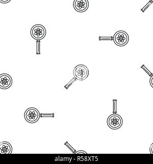 Magnify glass atom pattern seamless vector repeat geometric for any web design Stock Vector