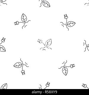 Eco plug energy pattern seamless vector repeat geometric for any web design Stock Vector