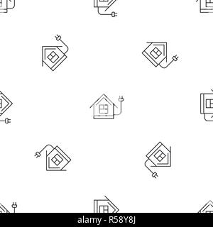 Energy save home pattern seamless vector repeat geometric for any web design Stock Vector