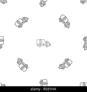 Eco energy truck pattern seamless vector repeat geometric for any web design Stock Vector