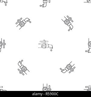 Water tap control pattern seamless vector repeat geometric for any web design Stock Vector