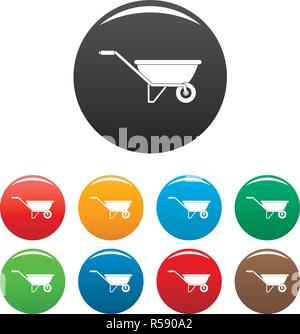 One wheel cart icon set, cartoon style Stock Vector Image & Art - Alamy
