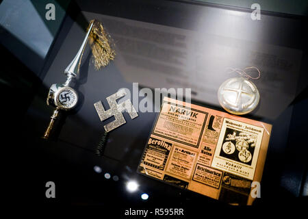 Berlin, Germany. 30th Nov, 2018. View in the exhibition 'Angel, Swastika, Dome of the Rock - Christmas tree decorations from the 19th century until today' in the German Historical Museum on Christmas tree decorations with swastikas. The exhibition is open until 03 March 2019. Credit: Jörg Carstensen/dpa/Alamy Live News Stock Photo