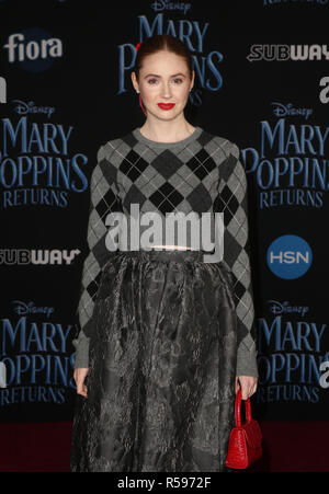 HOLLYWOOD, CA - NOVEMBER 29: Karen Gillan, at the World Premiere of Disney’s Mary Poppins Returns at The Dolby Theater in Hollywood, California on November 29, 2018. Credit: Faye Sadou/MediaPunch Stock Photo