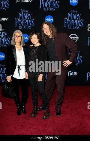 Suzanne Yankovic, Nina Yankovic, Weird Al Yankovic at arrivals for MARY POPPINS RETURNS Premiere, Dolby Theatre, Los Angeles, CA November 29, 2018. Photo By: Priscilla Grant/Everett Collection Stock Photo