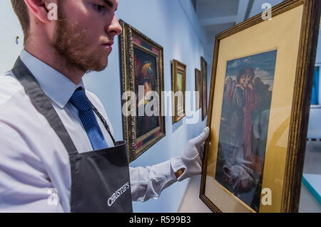 London, UK. 30th Nov 2018. Sir Edward Coley Burne-Jones, Bt., A.R.A., R.W.S., Love disguised as Reason, Estimate GBP 40,000 - GBP 60,000 - Classic week at Christies King Street. Credit: Guy Bell/Alamy Live News Stock Photo