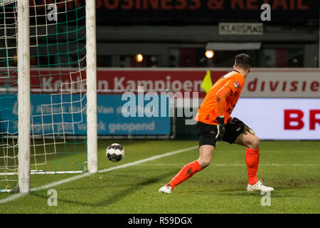 DORDRECHT , 30-11-2018 , Riwal Hoogwerkers Stadium , Football , Season 2018/2019 , Dutch Keuken Kampioen Divisie , FC Dordrecht - RKC Waalwijk , RKC keeper Etienne Vaessen can not stop the goal of FC Dordrecht player Oussama Zamouri (not in the pic) during the match Stock Photo