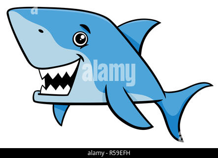 shark fish cartoon character Stock Photo