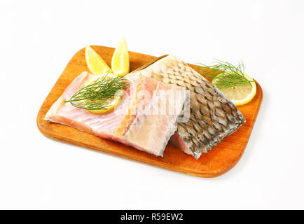 Raw carp fillets Stock Photo