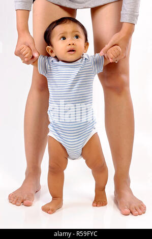 Baby Learn to Walk Stock Photo