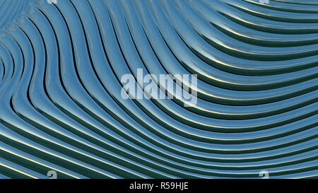 Metallic bands waving. Abstract technology Stock Photo