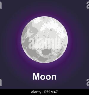 Space moon icon. Isometric of space moon vector icon for web design Stock Vector