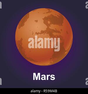 Mars planet icon. Isometric of mars planet vector icon for web design Stock Vector