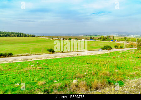 Landscape of the Jezreel Valley viewed from Megiddo. Northern Israel Stock Photo