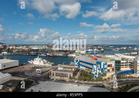 Aerial image Centro Commercial El Muelle at Las Palmas de Gran Canaria Stock Photo